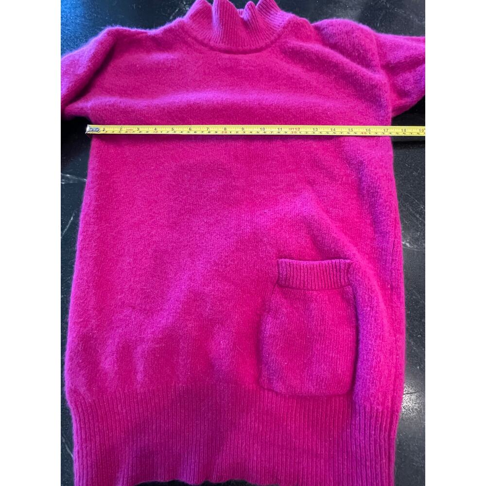 The Limited Hot Pink Fuschia Mockneck Lambswool and Angora Tunic sweater Small - Picture 5 of 11